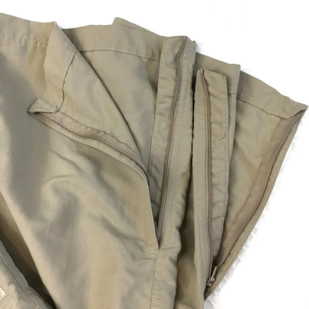 North Face Khaki Tan Convertible Trail Cargo Pants to Shorts w/ Belt 100% Nylon